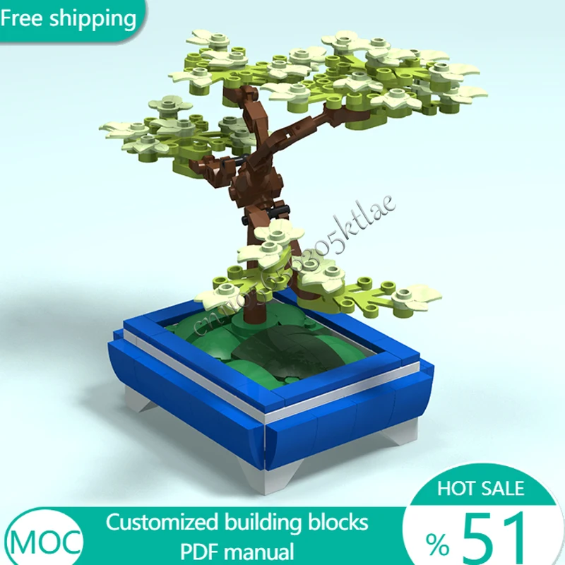 

163 шт. бонсай, маленький позитивный бонсай MOC, модульный строительный блок, модель, простой дизайн, технология, сделай сам, праздничные игрушки, подарки