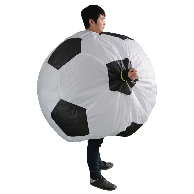 Disfraz inflable de balón de fútbol para adultos, divertido disfraz de Mascota de fútbol, vestido de fantasía para fiesta, accesorios de carnaval, traje de soplado