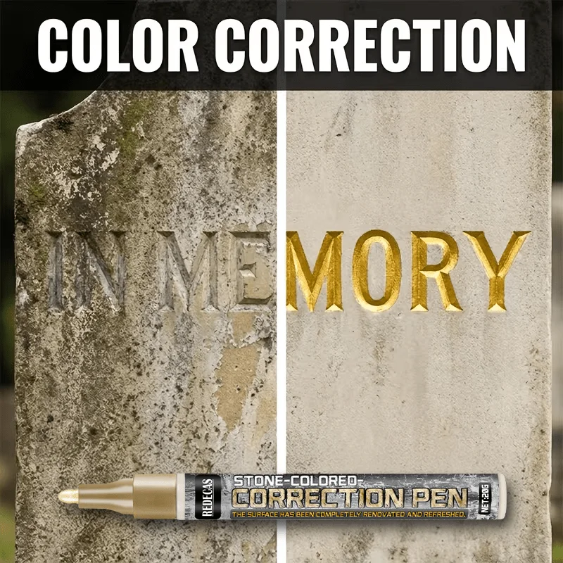 Multi-Color Tombstone Marker, Fast-Dry Weatherproof Oil Pen Retouch Faded Words on Granite & Marble Headstones