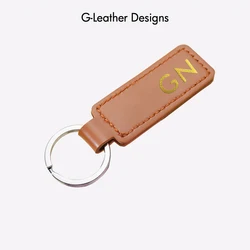 Free Custom Letters  DIY Gift Personalized Initials PU Leather Key Cover Holders Family Door keyChain