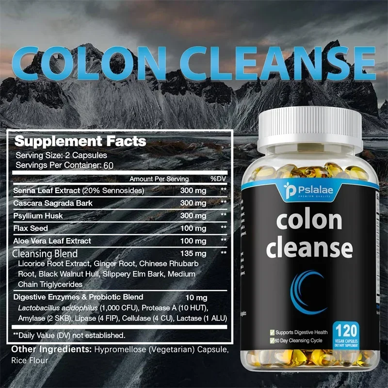 Colon Cleanse Capsules - Contains Digestive Enzymes To Promote Digestive Health, Relieve Constipation and Improve Immunity