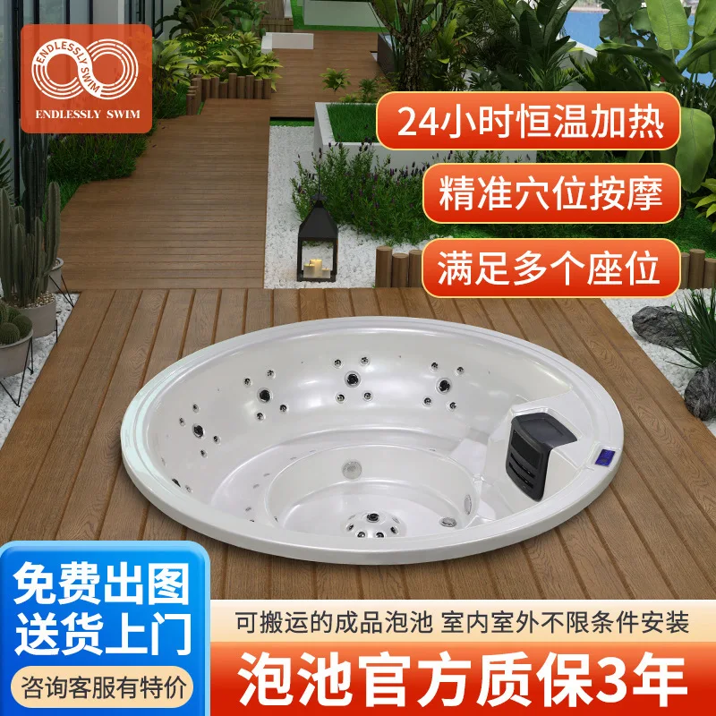 Private Villa Finished Product Hot Spring Pool Outdoor Courtyard Constant Temperature Spa Pool Homestay Acrylic Spa Pool