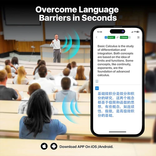 Imagen 2 del producto Auriculares con traductor de idiomas AI con pantalla, auriculares con cancelación de ruido y 144 idiomas, auriculares con traducción en tiempo Real