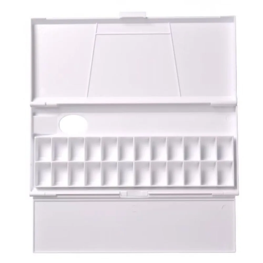 

Foldable Watercolor Pigment Box Reusable 24 Grids Travel Painting Palette Easy To Rinse Easy Open Color Mixing Pallet Artist