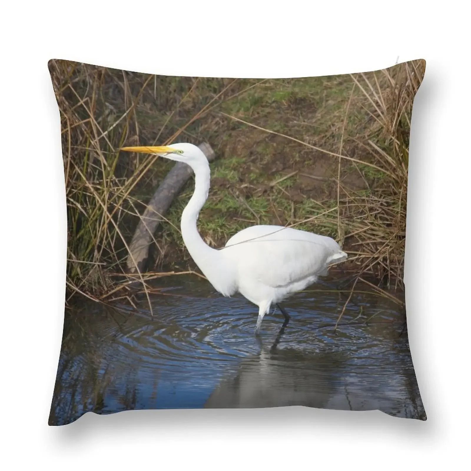 Just Right (Great Egret) Throw Pillow Christmas Cushion For Home Cushion Cover For Sofa pillow