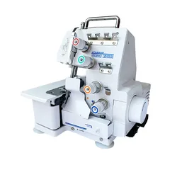 Mini Domestic Overlock Sewing Machine 4 Threads with Led Light Electric Desktop Overlock Sewing Machine Edge Binding Machine