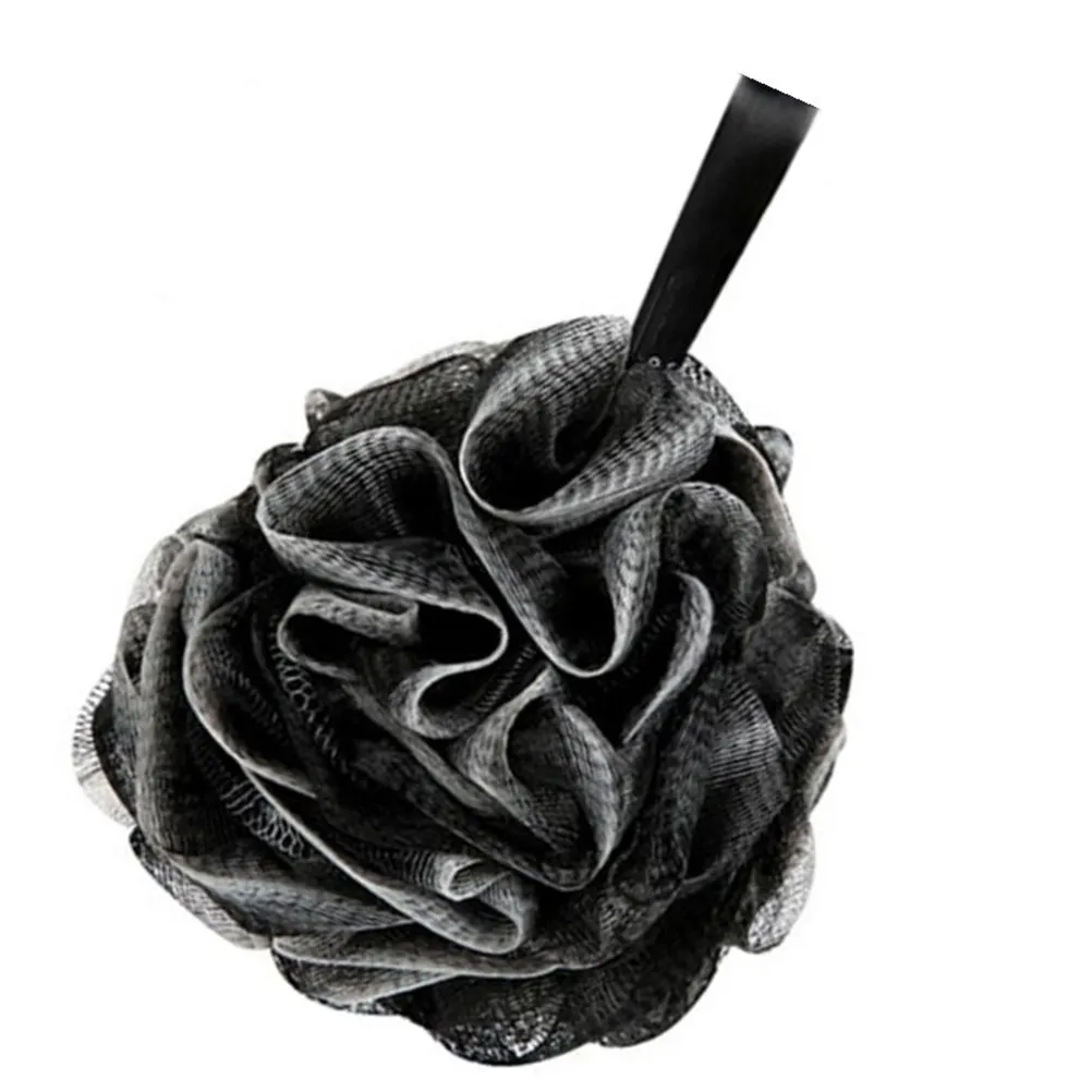 

Black Mesh Nets Bath Ball Shower Ball Soft Comfortable Bath Scrubber Gentle Exfoliating Relaxing Body Cleanser with Rope Hanging