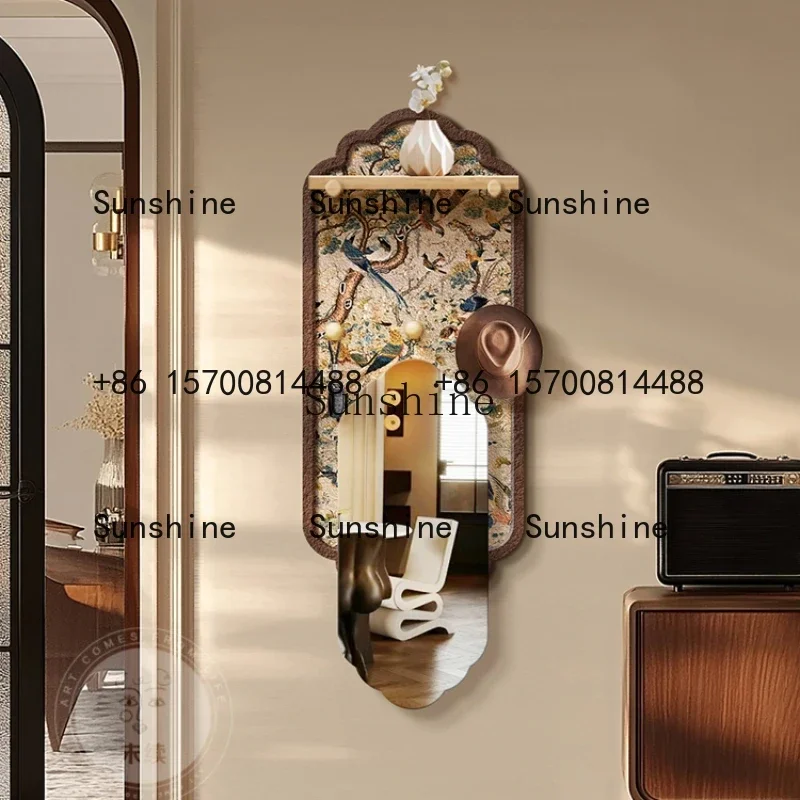 Medieval style entrance decorative painting mirror three-dimensional sandstone hanging paintingR