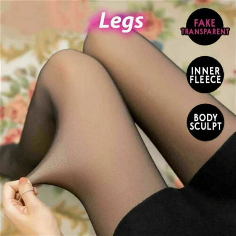 

Fashion Leggings Hight Waist Legs Fake Pantyhose for Women Tights Winter Stockings Translucent Flawless Warm Fleece Pantyhose