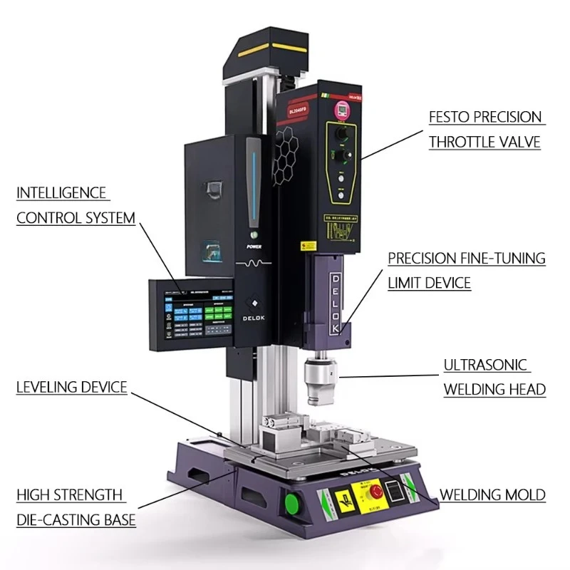 220V Ultrasonic Plastic Welding Machine New Building Sole Press Welding Machine Household Spot Welding Manufacturing 20kHz