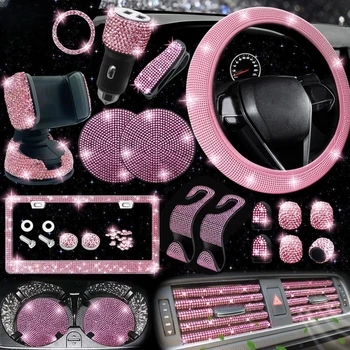 KJOY Lady diamond car interior gift box suitable for 4 seasons general motors storage Romatherapy phone holder hook L