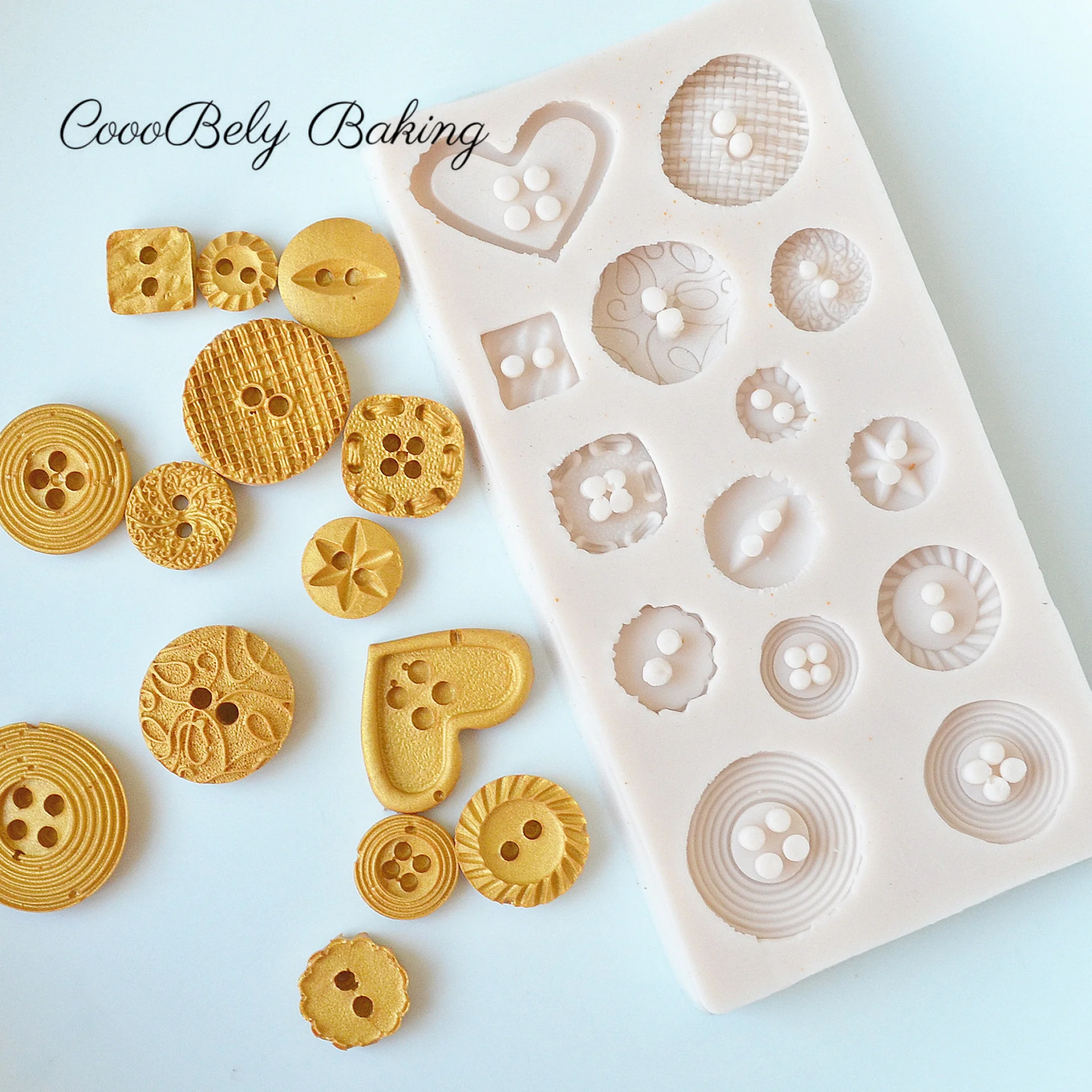 Buttons Kitchen Baking Accessories Silicone Mold Cupcake Fondant Molds Candy Chocolate Gumpaste Mould Cake Decorating Tools