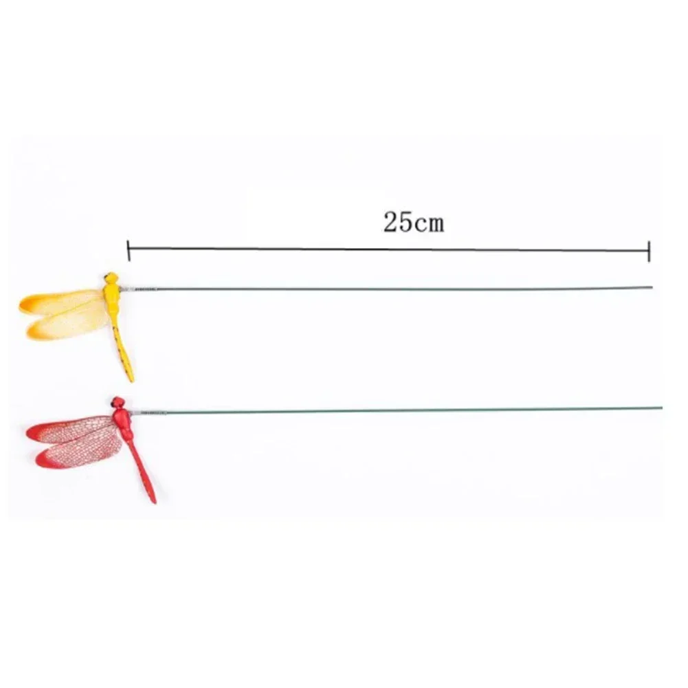 10PCS Dragonfly Stakes Outdoor 3D Simulation Dragonfly Stakes Yard Plant Lawn Decor Stick Flower Pot Garden Decoration Yard Art