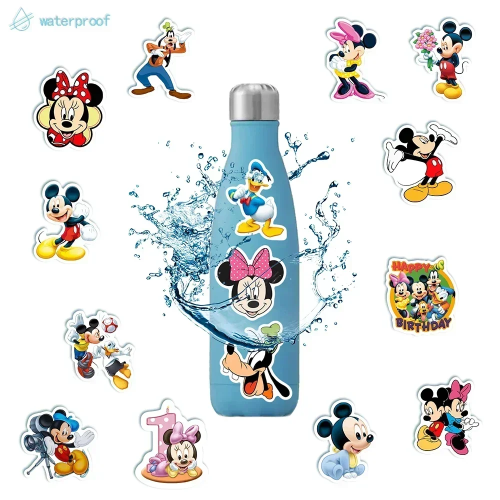 50PCS Cute Disney Movie Minnie Mickey Stickers Anime Decal DIY Skateboard Laptop Motorcycle Cool Cartoon Sticker Pack Kids Toy