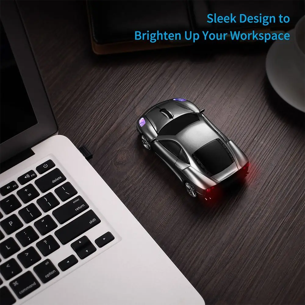 Funny 2.4GHz Wireless Car Mouse LED Light USB Receiver Computer Mouse 1200 DPI Gaming Mouse for Home&Office