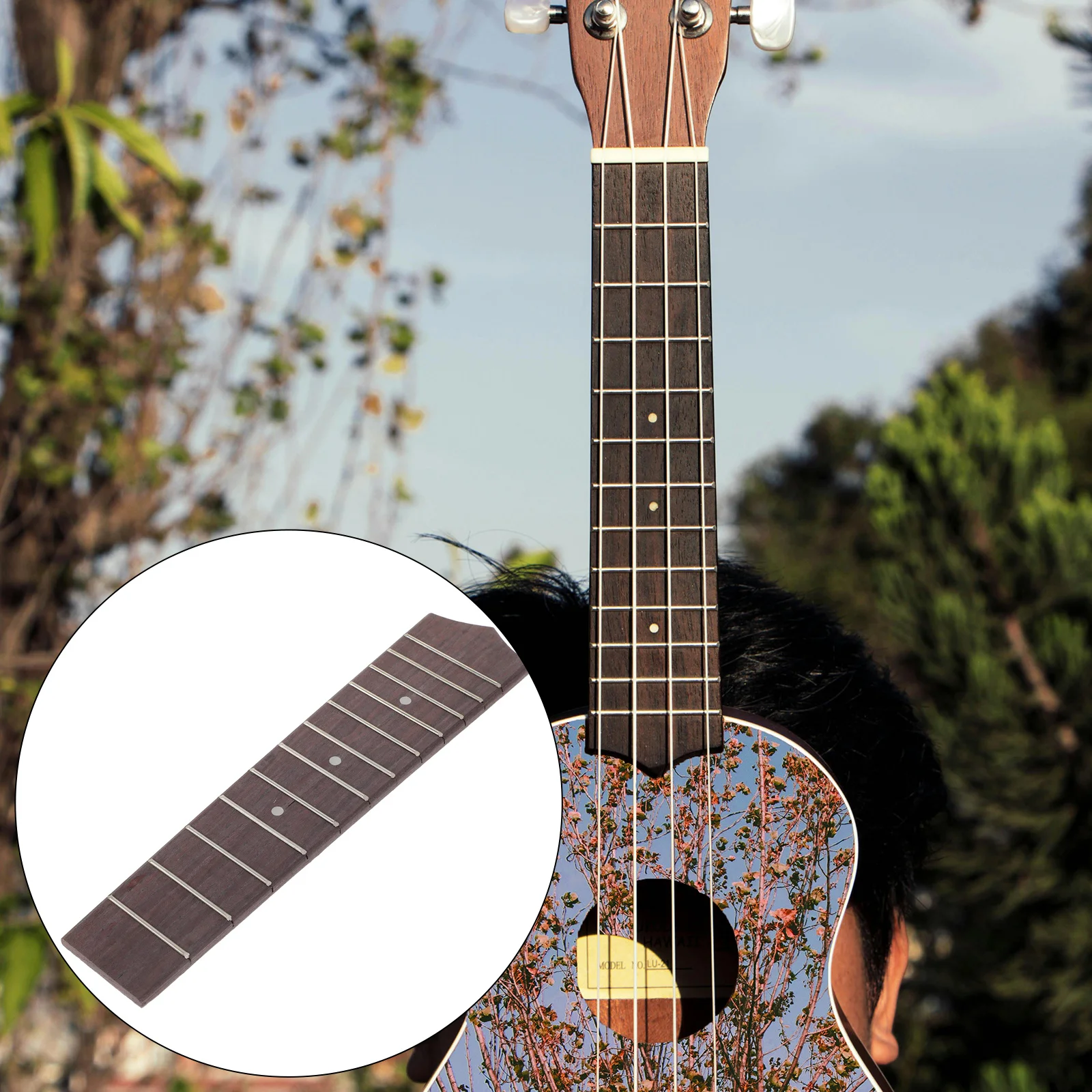 

Ukulele Fingerboard 12 Frets Smooth Metal Replacement Part for 21 Inch Concert Ukulele Repair Acoustic Guitar Neck