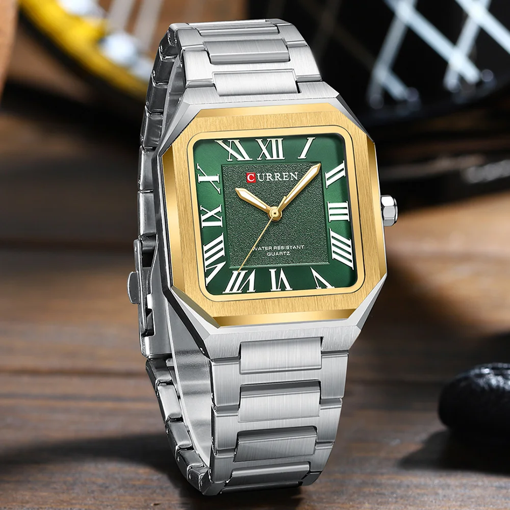 CURREN Men Watch Light Luxury Brand Business Stainless Steel Ladies Fashion Quartz Watches Male Clock Luminous Wristwatch