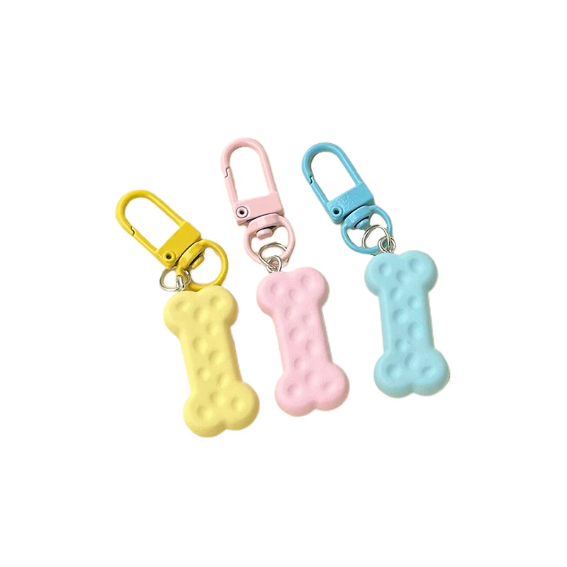 Kawaii Candy Color Dog Bone Keychain Cartoon Bone Keyring Cute Key Holder School Bag Pendant Najlepszy przyjaciel Prezenty