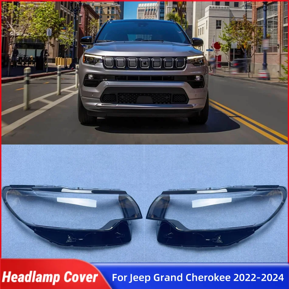 For Jeep Compass 2020 2021 2022 Car Accsesories Lampshade Headlight Cap Car Front Headlight Lens Cover Lights Shell