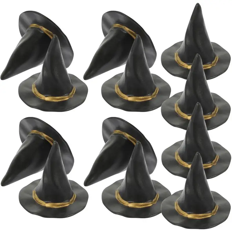 

24pcs Halloween Mini Witch Hats Party Hat House Scene Layout Decoration Mini Witch Hats Wine Bottle Covers Halloween NEW