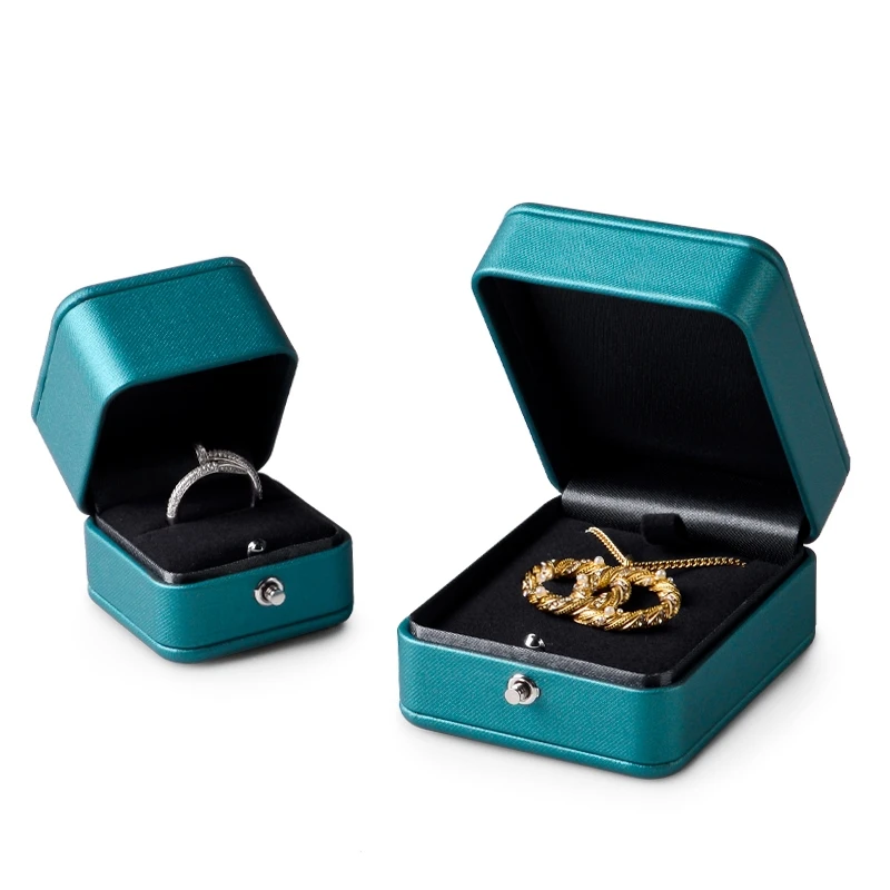 Oirlv Blue Jewelry Gift Box For Ring Necklace Pendent PU Leather Jewelry Gift Boxes Wholesale Jewelry Gift Box Ring Necklace Box