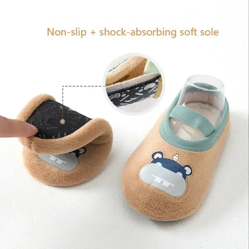 Winter Baby Socks Anti-slip Cute Warm Crib Floor Shoes with Rubber Sole for Children Toddler Foot Girl Infant Slippers