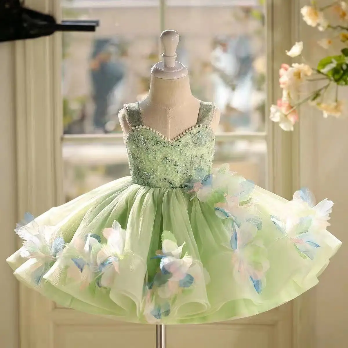 Girls Elegant Dress New Kids Luxury Birthday Party Gown Fashion Princess Dress High End Formal Dress Children Clothing