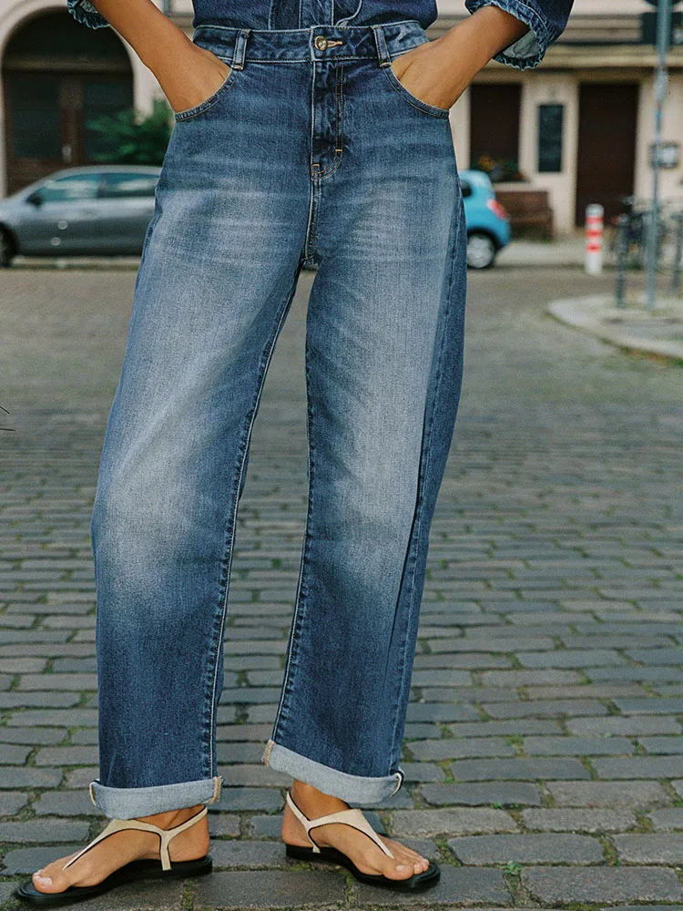 Autunno 2025 Cappotto Jaet da donna Jeans con risvolto in denim Costume di scena etnico Nuovo arrivo Capispalla Faionable per donna