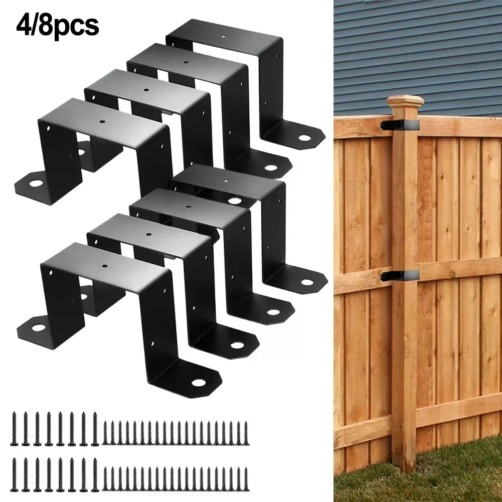 Projetos de esgrima 3.5x3.5 polegadas 4x4 suporte de poste resistente conexão de poste de cerca suporte em u para cerca construção robusta