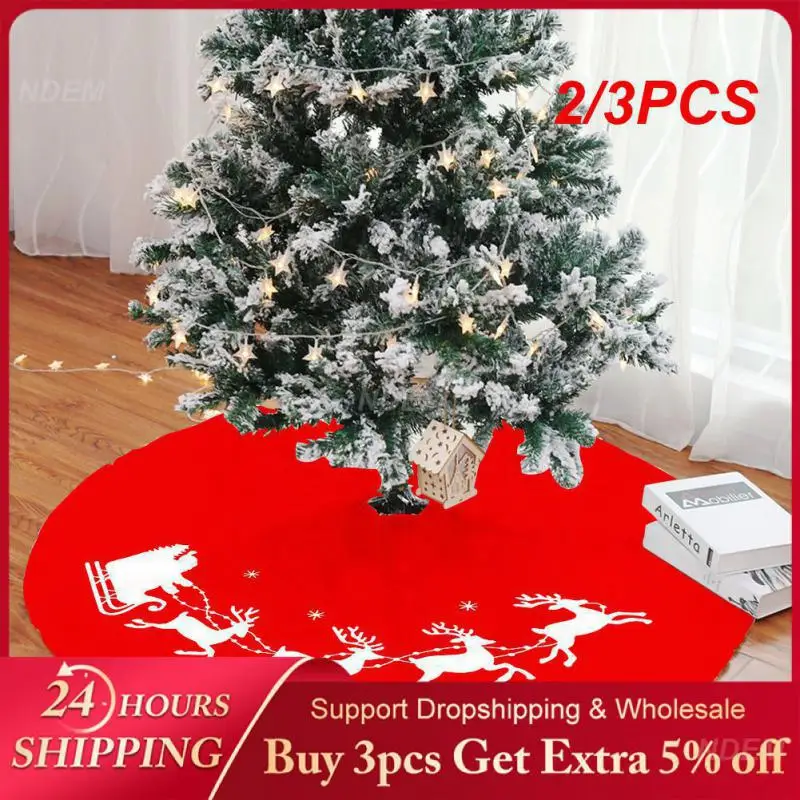

2/3PCS Christmas Tree Mat Waterproof Bringing A Joyful And Warm Festive Atmosphere Short Plush Christmas Decorations