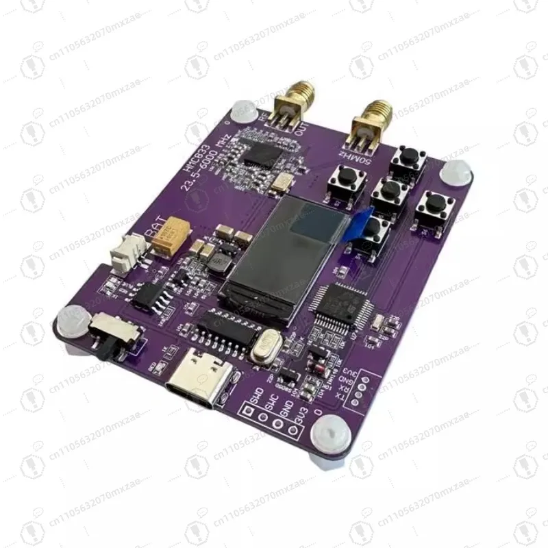 6GHz RF Signal Generator 23.5-6000MHz RF Signal Source Transmitter HMC833 OLED Display