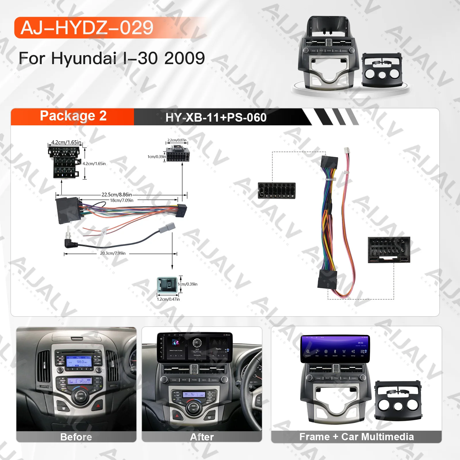 Dashboard 12.3 inch OLED Touch Screen Frame Radio Stereo Car Player GPS for Hyundai 1-30 2009 Fascia DVD Dashboard USB GPS DSP