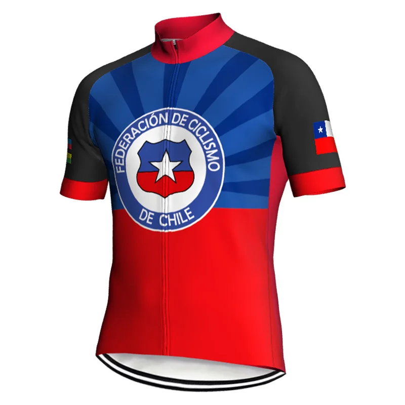 Summer Chile Short Bike Jersey MTB Sport Clothes Road Cycling Shirt Pro Race Downhill Sweater Wear Top Dry Breathable Red Jacket