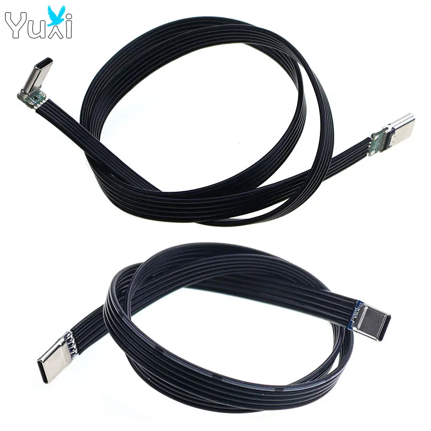 YuXi 1 Stück 50 cm dünnes flexibles USB-C-Typ-C-Kabel, 20 W, 480 Mbit/s, schnelle Übertragung für Handy-Tablet-Kopfhörer