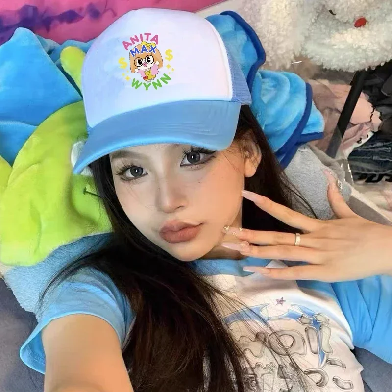 ANITA MAX WYNN Baseball Cap for Men Women Hip Hop Cartoon Print Mesh Hat Cute Trucker  Hat Casquette Gorras Bone