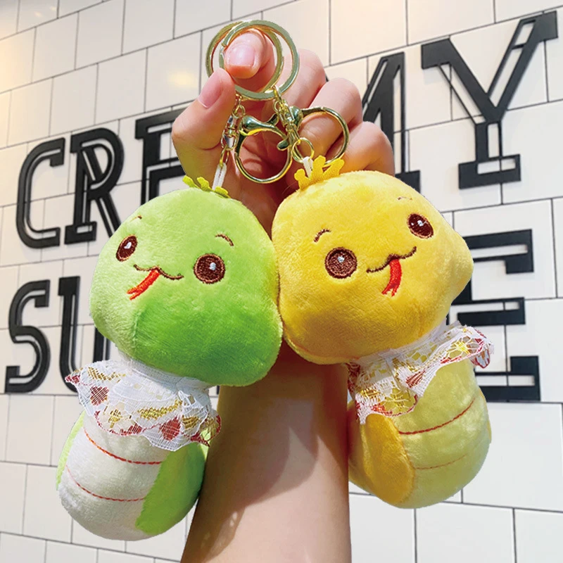 Plush Toy Pendant Year Of The Snake Doll Keychain Pendant Cute Gift Bag Doll Pendant