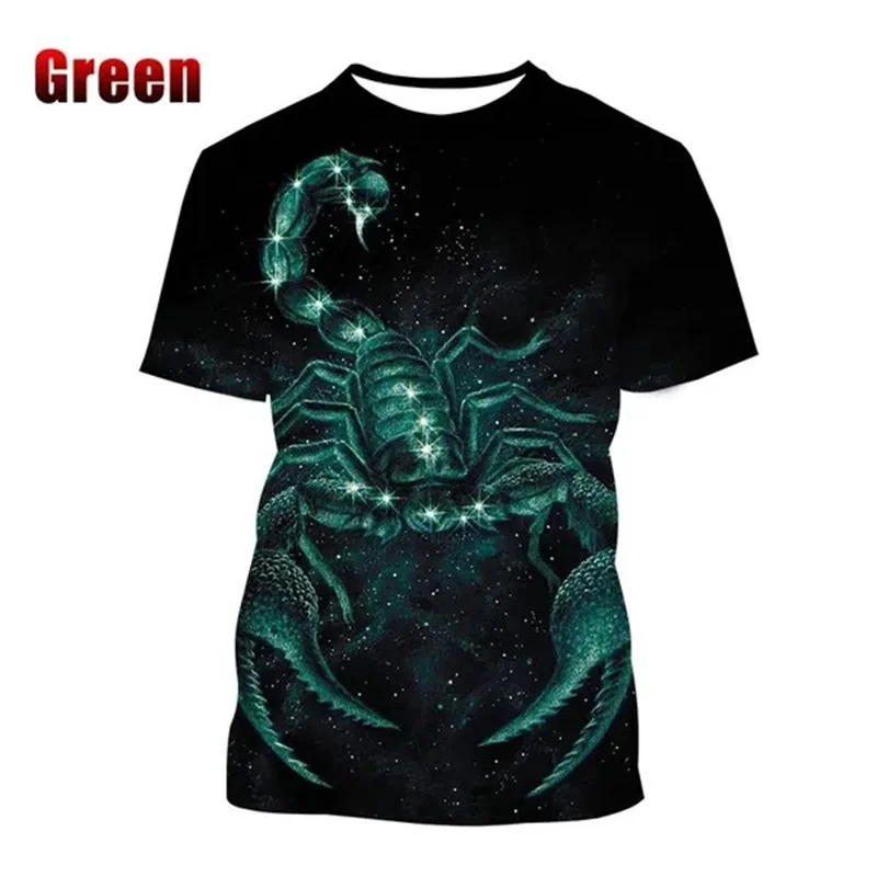 New Fashion Scorpion 3D Men's Printed T-shirt Personality Carnivore Unisex Casual Round Neck Animal Short-sleeved T Shirts Tops