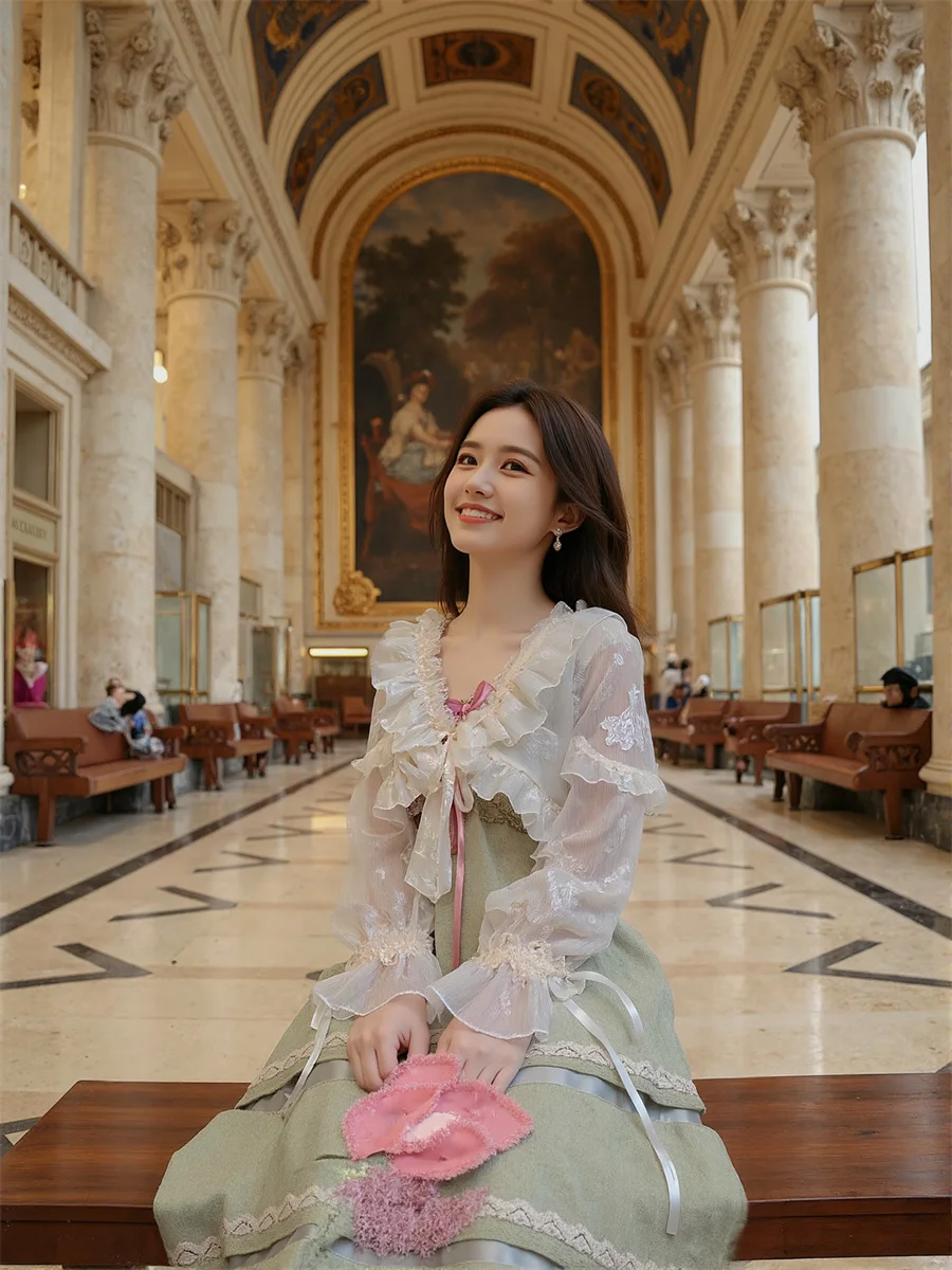 

Женские зимние утепленные куртки с рюшами и пышными рукавами в стиле Boyfriend, из шерсти, в стиле Y2K