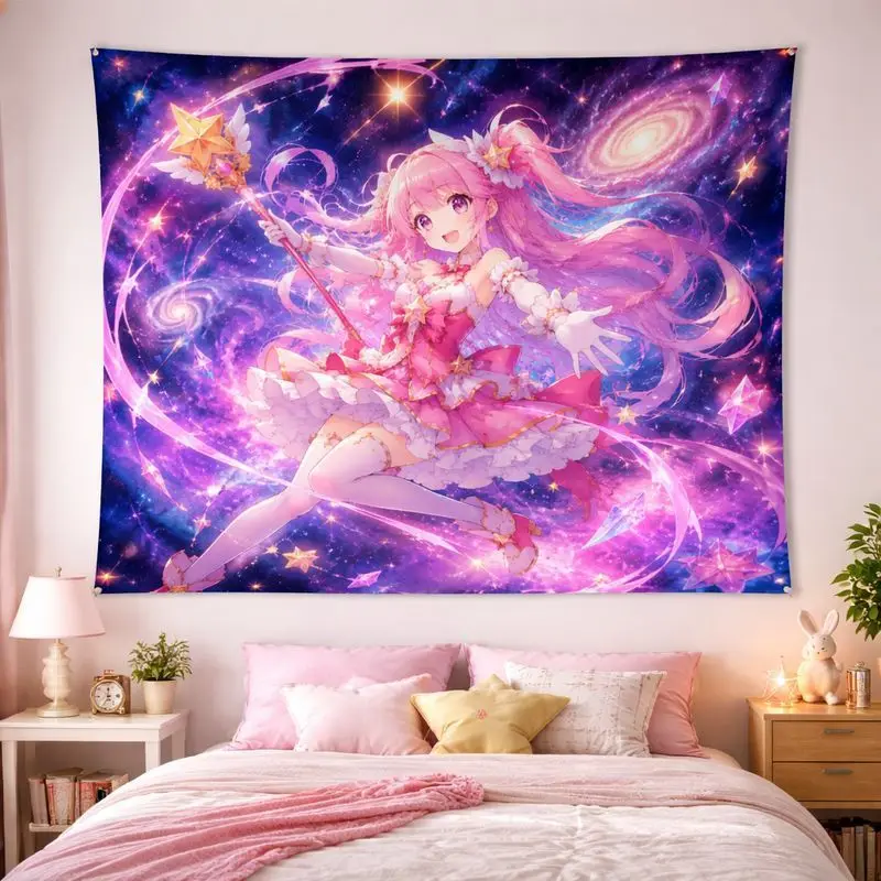 VIKAMA Dreamy Mermaid Anime Tapestry Atmosphere Wall Hanging Bedroom Esports Room Home Decoration