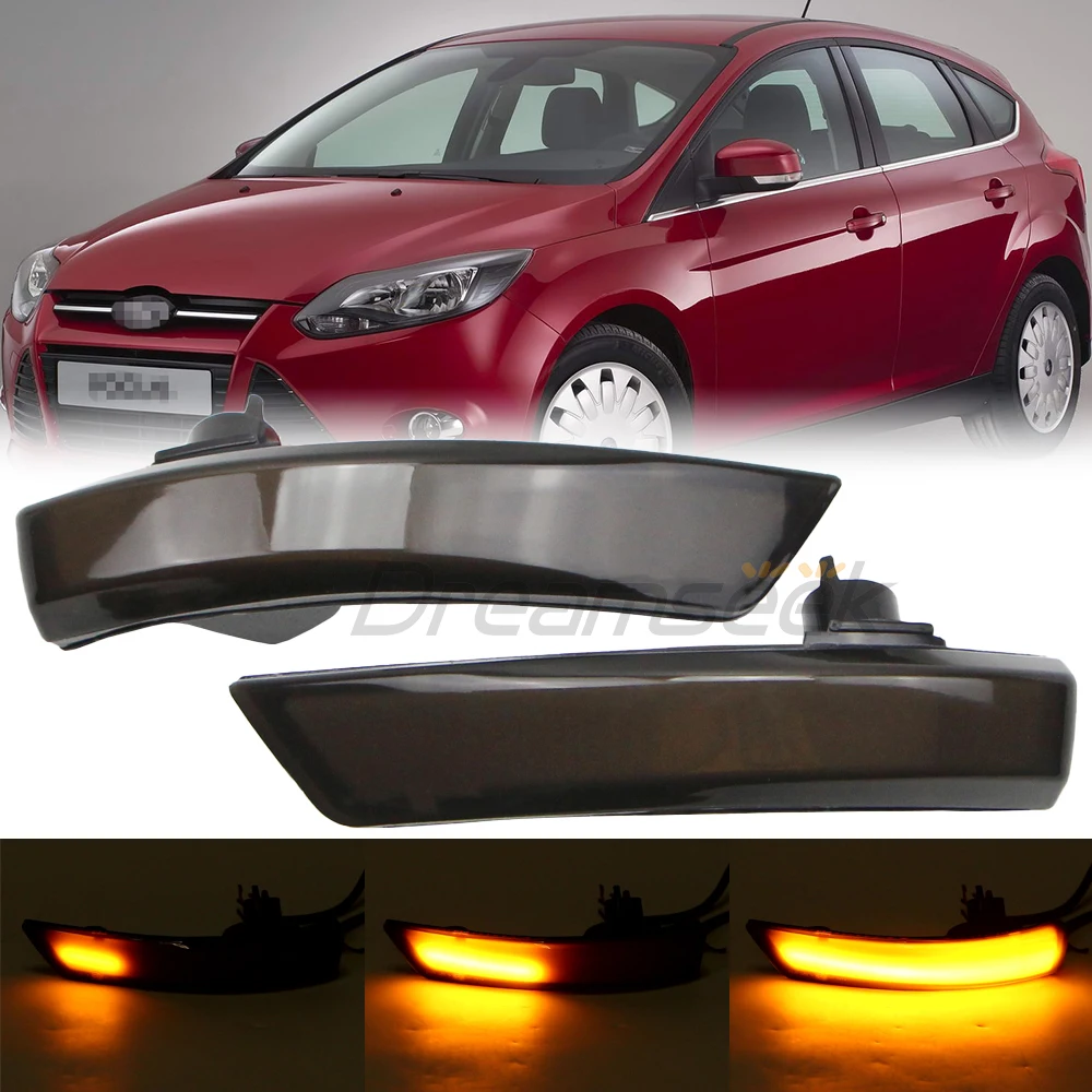 

LED Side Wing Mirror Light For Ford Focus MK2 08-11 MK3 12-17 Mondeo MK4 10-14 Rearview Indicator With Dynamic Turn Signal Lamp