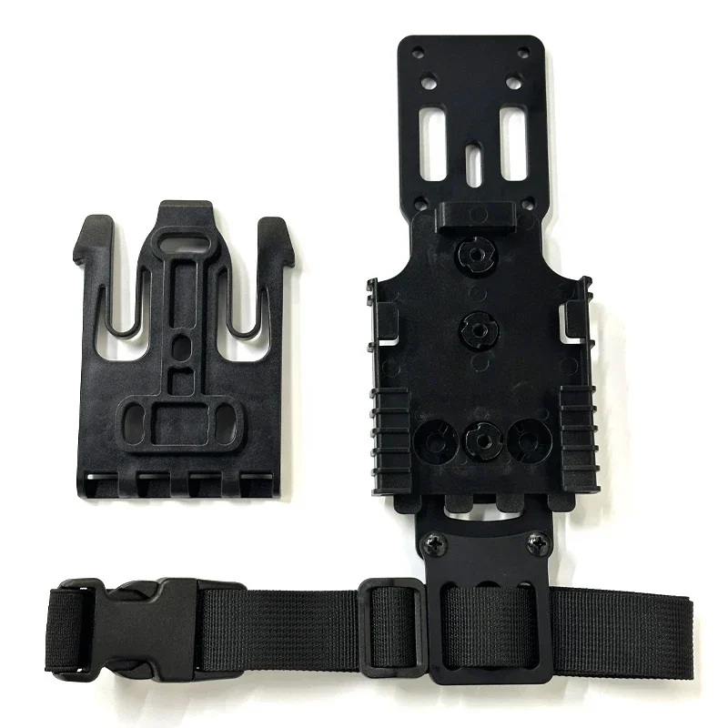 Coldre de pistola modular de metal tático, adaptador com plataforma qls, faixa de perna, caça, airsoft, tração rápida