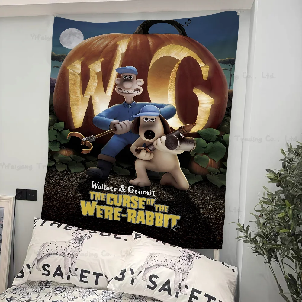 W-Wallace And G-GromitS-Dog Self-adhesive Art Printed Large Wall Tapestry Hanging Tarot Hippie Wall Rugs Dorm Cheap Hanging