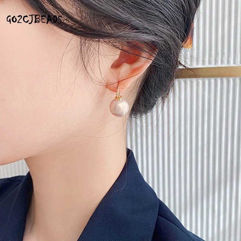 Large Pearl Earrings Women Retro Exaggeration 2023 Trend Pearl Earrings Girl Wedding Party Gift Stud Earrings Fashion