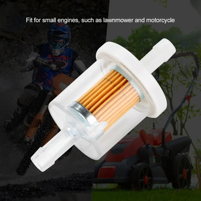 10pcs 1/4inch Plastic Inline Mini Small Engine Fuel Gas Filters For Lawnmower Motorcycle