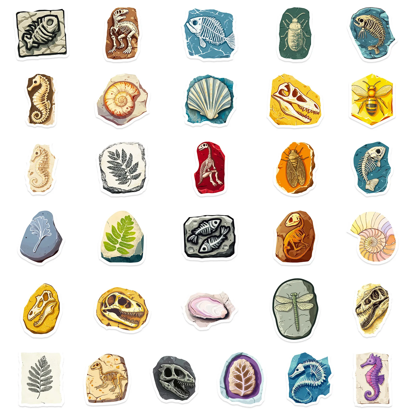56 قطعة مخلوق الكرتون الأحفوري ملصقات مقاوم للماء ديناصور الحفريات الكتابة على الجدران الديكور DIY بها بنفسك الاطفال لعبة الثلاجة المحمول الغيتار الشارات