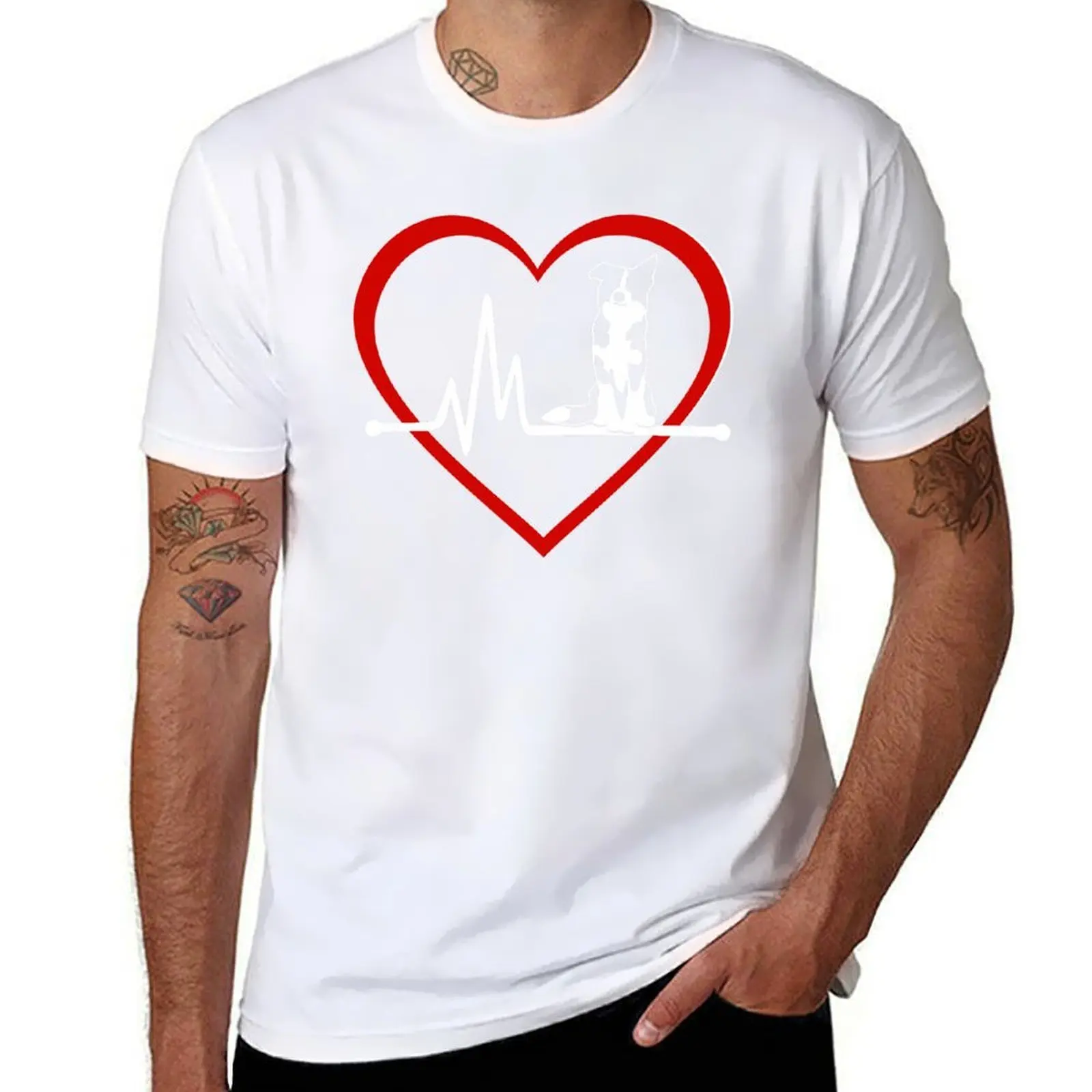 

Border Collie Heart Beat Love NickerStickers on Redbubble T-Shirt funny t shirts cotton T-Shirt