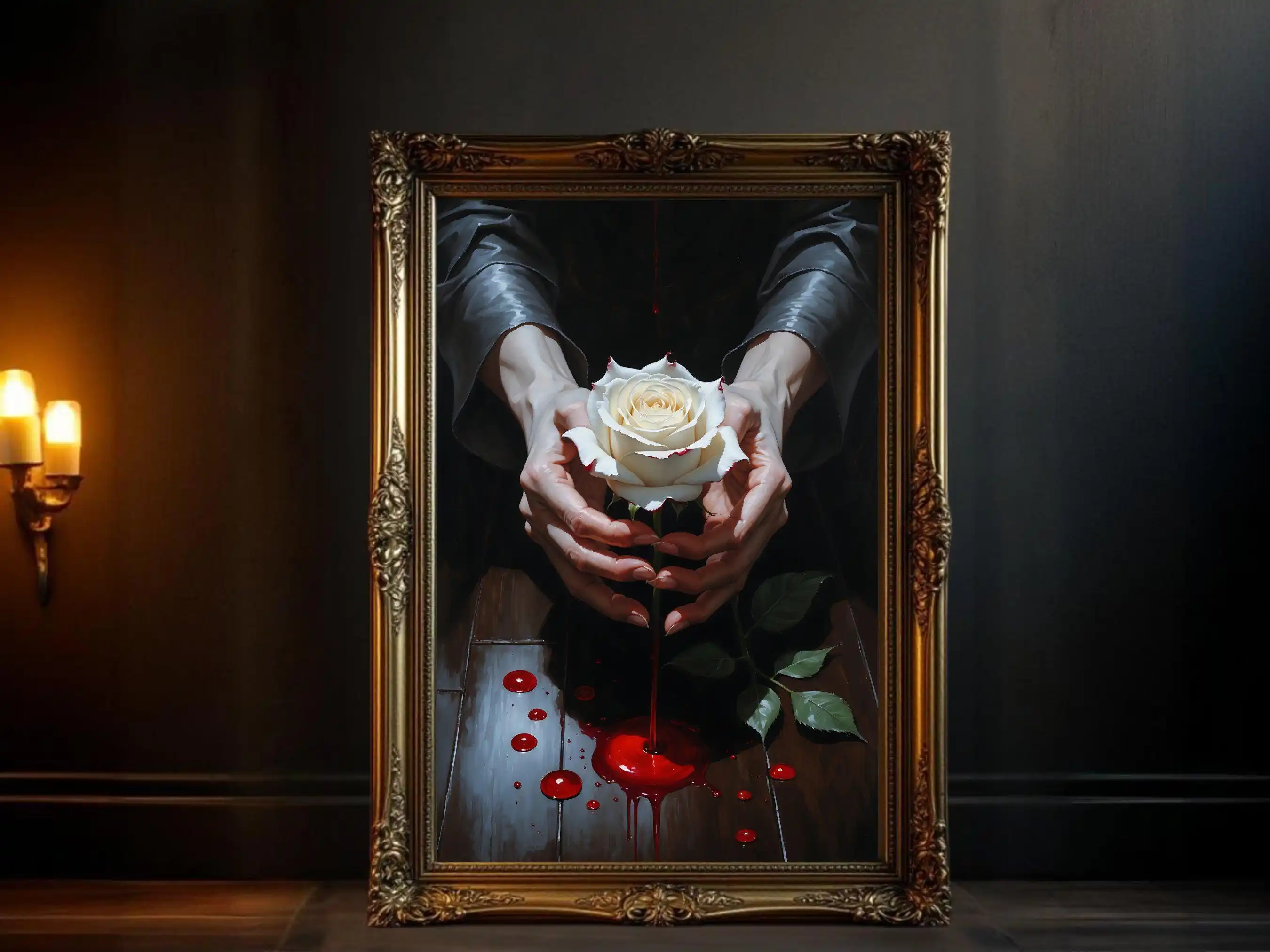Dark Fantasy Romantic Gothic Vampire Queen Horror Blood Poster Print Wall Art Pictures Canvas Painting Living Room Home Decor