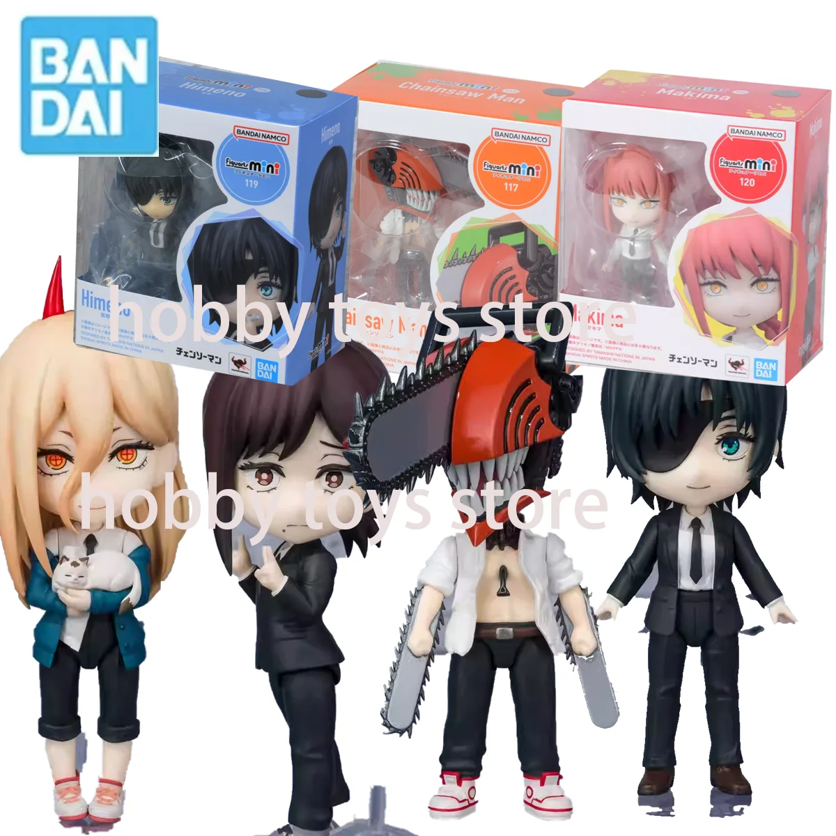 

Bandai Original Figuarts Mini Makima Kobeni Himeno AKi Denji Chainsaw Man Power 10cm Anime Action Figures Toys for Kids Gifts