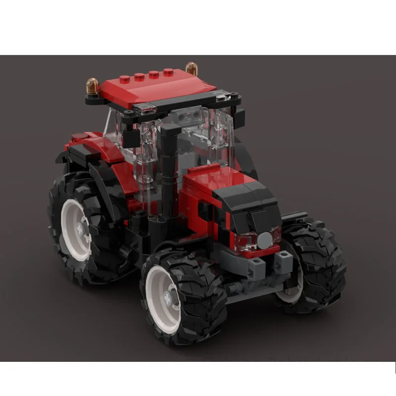 City Farm MOC-271284 Red Agricultural Tractor Building Block Model, 254 Parts, New Year, Birthday, Christmas Toy  Gift