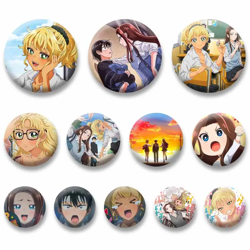 Pins de botón suaves de Anime Gals Can't Be Kind To Otaku, broche de Kei Amane y Kotoko Ijichi, insignias para mochilas y ropa, regalos de joyería de dibujos animados
